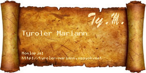 Tyroler Mariann névjegykártya